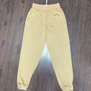 COCO & JAIMESON GOLD MAIZE YELLOW TAN JOGGERS STYLE PANTS